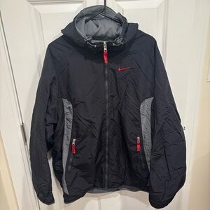 Vintage Y2K Nike Reversible Color Block Fleece Heavyweight Hooded Jacket Mens L